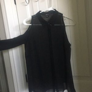 Sheer black shoulder cut out NWOT